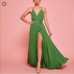 Reformation Callalily Green Mojito Dress